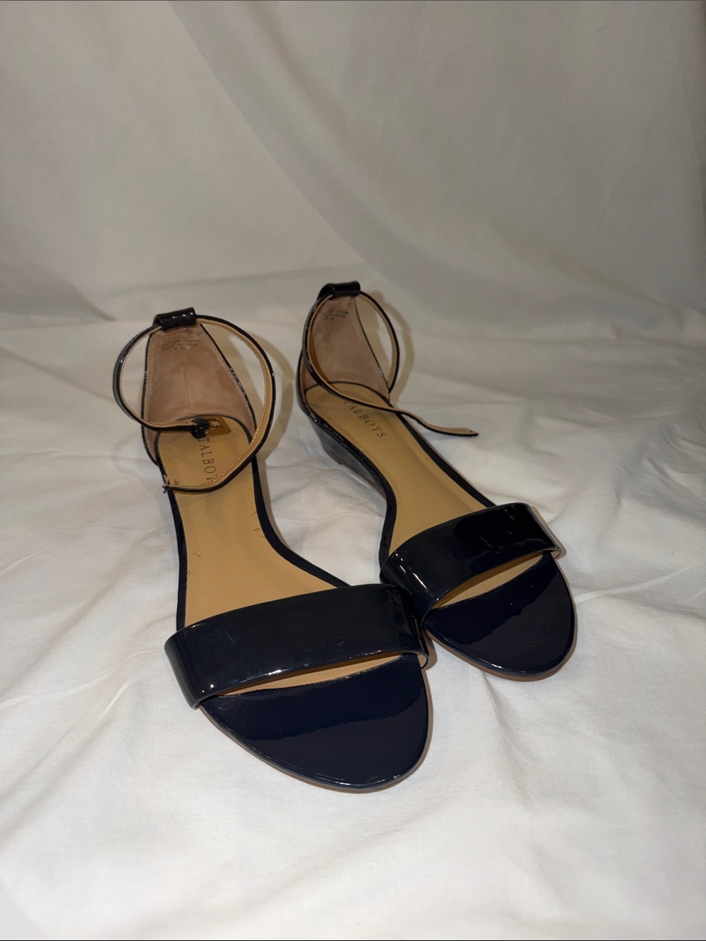 Talbots Black Patent Ankle-Strap Sandals